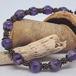 7 1/4" Amethyst 'Berry' Bracelet